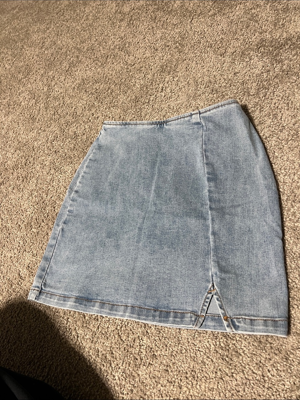 wild fable Light Blue Denim Mini Skirt with Front Slit